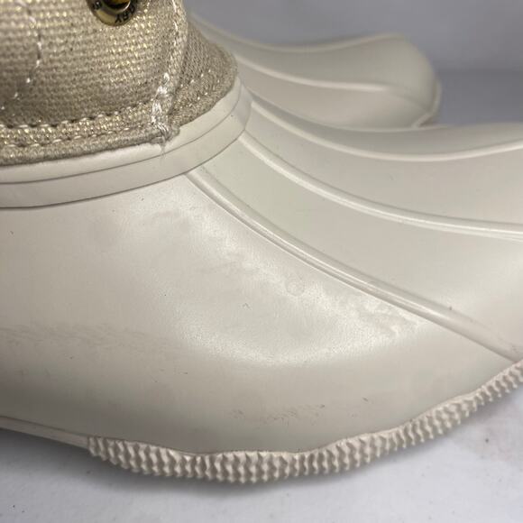 Sperry Womens Top Sider Saltwater Sparkle Duck Boots Waterproof White Cream 8 - Picture 6 of 15